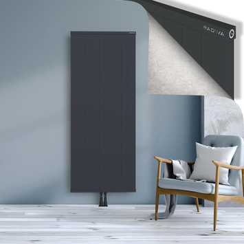 Rio Dekoratif Alüminyum Radyatör 1800x904 Koyu Antrasit Alt Orta 50mm