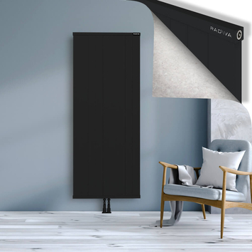 Rio Dekoratif Alüminyum Radyatör 1800x904 Siyah Alt Orta 50mm
