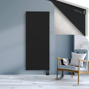 Rio Dekoratif Alüminyum Radyatör 1800x904 Siyah Alt Sağ 50mm