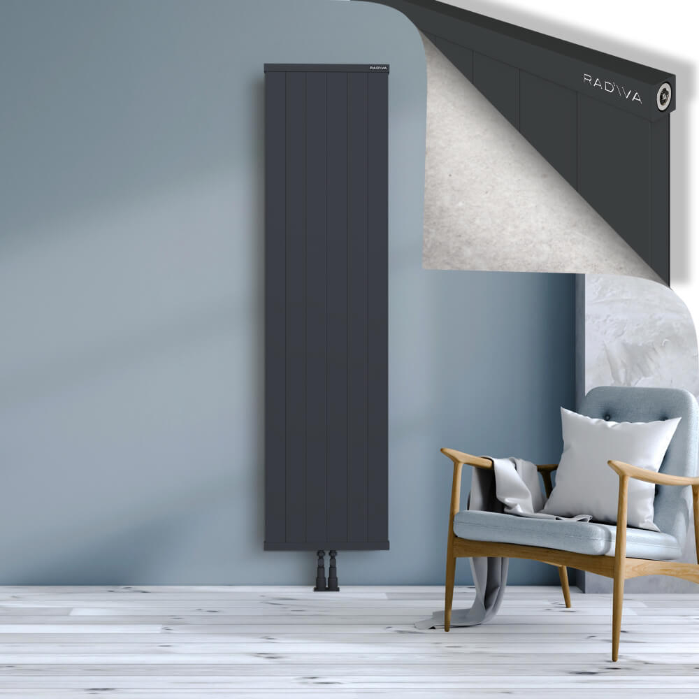 Rio Dekoratif Alüminyum Radyatör 1900x604 Koyu Antrasit - 2