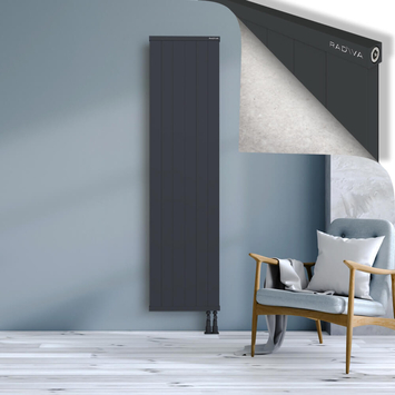 Rio Dekoratif Alüminyum Radyatör 1900x604 Koyu Antrasit Alt Sağ 50mm