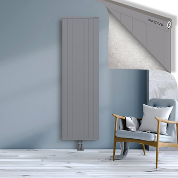 Rio Dekoratif Alüminyum Radyatör 1900x704 Gri Alt Orta 50mm