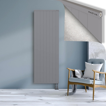 Rio Dekoratif Alüminyum Radyatör 1900x804 Gri Alt Sağ 50mm