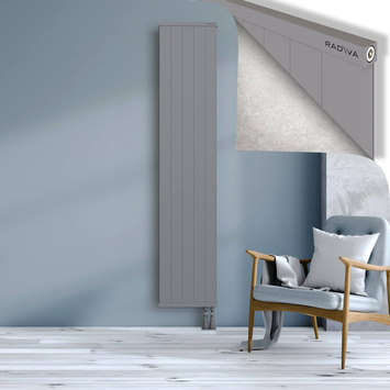 Rio Dekoratif Alüminyum Radyatör 2000x504 Gri Alt Sağ 50mm