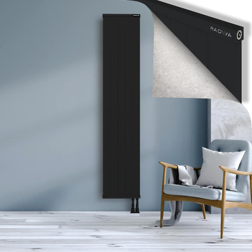 Rio Dekoratif Alüminyum Radyatör 2000x504 Siyah Alt Sağ 50mm