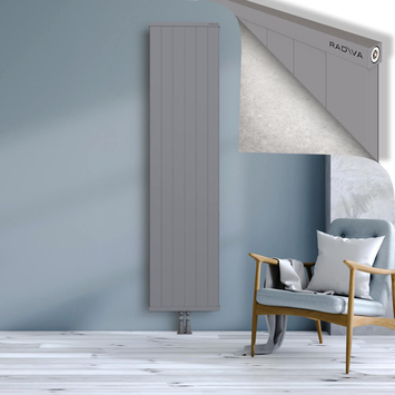 Rio Dekoratif Alüminyum Radyatör 2000x604 Gri Alt Orta 50mm