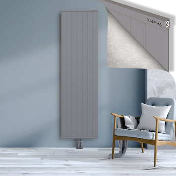 Rio Dekoratif Alüminyum Radyatör 2000x704 Gri Alt Orta 50mm