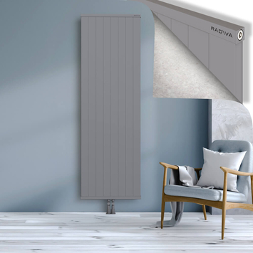 Rio Dekoratif Alüminyum Radyatör 2000x804 Gri Alt Orta 50mm
