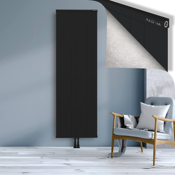 Rio Dekoratif Alüminyum Radyatör 2000x804 Siyah Alt Orta 50mm