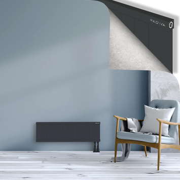 Rio Dekoratif Alüminyum Radyatör 300x1204 Koyu Antrasit Alt Sağ 50mm