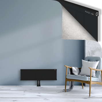 Rio Dekoratif Alüminyum Radyatör 300x1204 Siyah Alt Orta 50mm