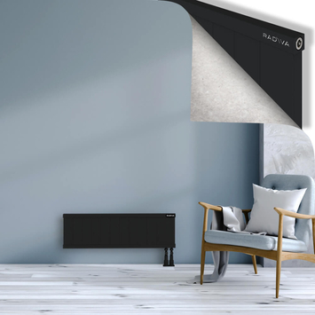Rio Dekoratif Alüminyum Radyatör 300x1204 Siyah Alt Sağ 50mm
