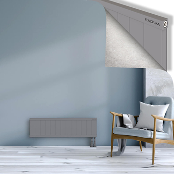 Rio Dekoratif Alüminyum Radyatör 300x1304 Gri Alt Sağ 50mm