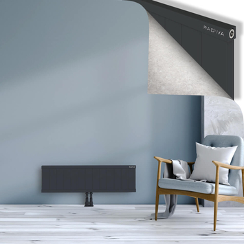 Rio Dekoratif Alüminyum Radyatör 300x1304 Koyu Antrasit Alt Orta 50mm