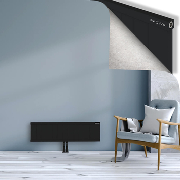 Rio Dekoratif Alüminyum Radyatör 300x1304 Siyah Alt Orta 50mm