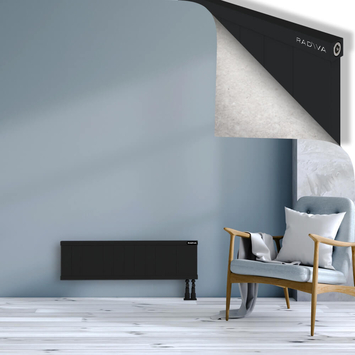 Rio Dekoratif Alüminyum Radyatör 300x1304 Siyah Alt Sağ 50mm