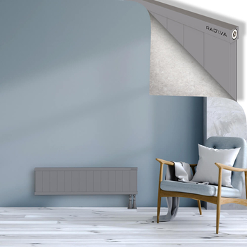 Rio Dekoratif Alüminyum Radyatör 300x1404 Gri Alt Sağ 50mm