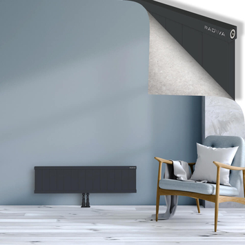 Rio Dekoratif Alüminyum Radyatör 300x1404 Koyu Antrasit Alt Orta 50mm