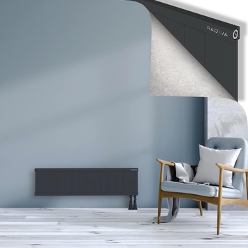 Rio Dekoratif Alüminyum Radyatör 300x1404 Koyu Antrasit Alt Sağ 50mm