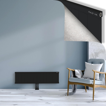 Rio Dekoratif Alüminyum Radyatör 300x1404 Siyah Alt Orta 50mm