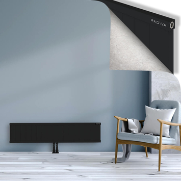 Rio Dekoratif Alüminyum Radyatör 300x1704 Siyah Alt Orta 50mm