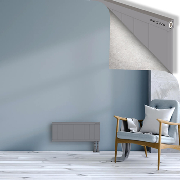 Rio Dekoratif Alüminyum Radyatör 300x904 Gri Alt Sağ 50mm