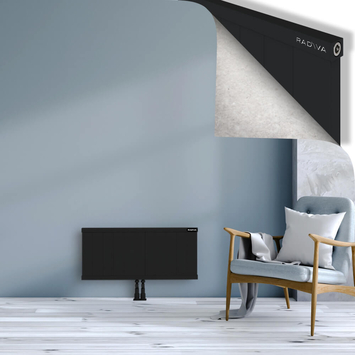 Rio Dekoratif Alüminyum Radyatör 400x1104 Siyah Alt Orta 50mm