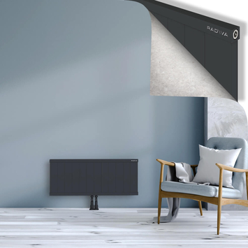 Rio Dekoratif Alüminyum Radyatör 400x1204 Koyu Antrasit Alt Orta 50mm