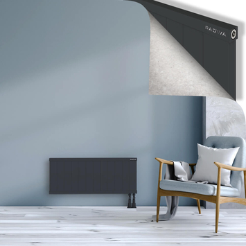 Rio Dekoratif Alüminyum Radyatör 400x1204 Koyu Antrasit Alt Sağ 50mm