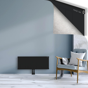 Rio Dekoratif Alüminyum Radyatör 400x1204 Siyah Alt Orta 50mm