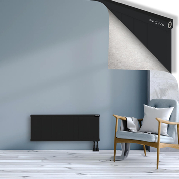 Rio Dekoratif Alüminyum Radyatör 400x1304 Siyah Alt Sağ 50mm