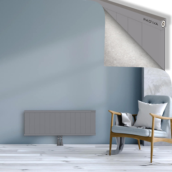 Rio Dekoratif Alüminyum Radyatör 400x1404 Gri Alt Orta 50mm