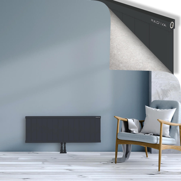 Rio Dekoratif Alüminyum Radyatör 400x1404 Koyu Antrasit Alt Orta 50mm