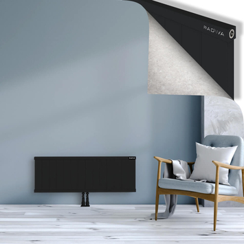 Rio Dekoratif Alüminyum Radyatör 400x1404 Siyah Alt Orta 50mm