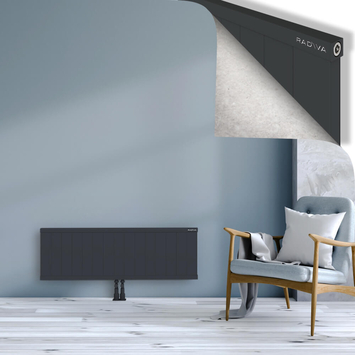 Rio Dekoratif Alüminyum Radyatör 400x1504 Koyu Antrasit Alt Orta 50mm