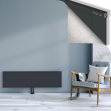 Rio Dekoratif Alüminyum Radyatör 400x1804 Koyu Antrasit Alt Orta 50mm