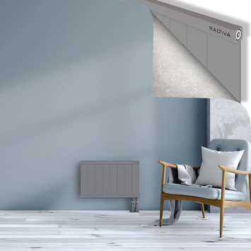 Rio Dekoratif Alüminyum Radyatör 400x804 Gri Alt Sağ 50mm
