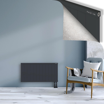 Rio Dekoratif Alüminyum Radyatör 500x1204 Koyu Antrasit Alt Sağ 50mm