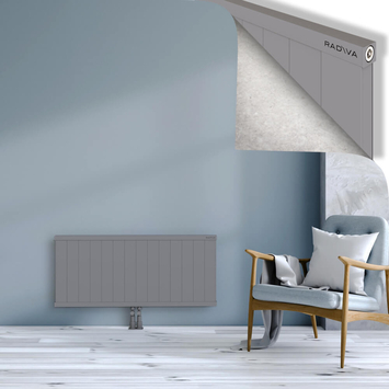 Rio Dekoratif Alüminyum Radyatör 500x1404 Gri Alt Orta 50mm