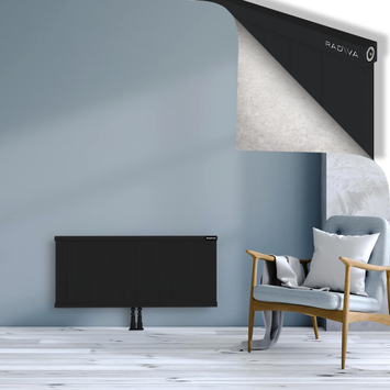 Rio Dekoratif Alüminyum Radyatör 500x1404 Siyah Alt Orta 50mm