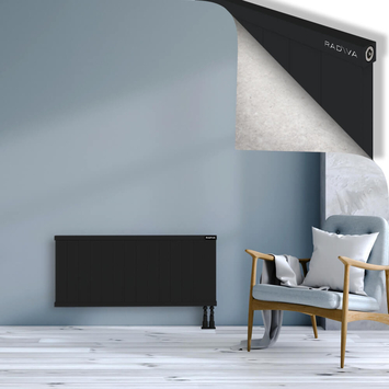 Rio Dekoratif Alüminyum Radyatör 500x1404 Siyah Alt Sağ 50mm