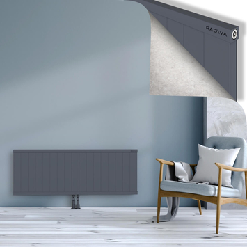 Rio Dekoratif Alüminyum Radyatör 500x1704 Antrasit Alt Orta 50mm