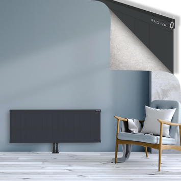 Rio Dekoratif Alüminyum Radyatör 500x1704 Koyu Antrasit Alt Orta 50mm