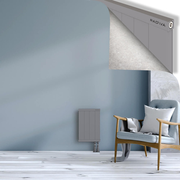 Rio Dekoratif Alüminyum Radyatör 500x404 Gri Alt Sağ 50mm