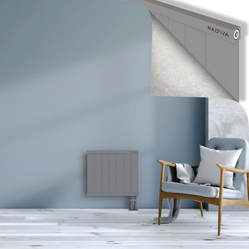 Rio Dekoratif Alüminyum Radyatör 500x704 Gri Alt Sağ 50mm