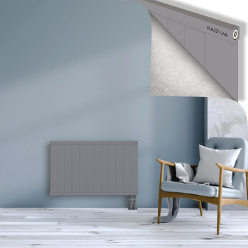 Rio Dekoratif Alüminyum Radyatör 600x1204 Gri Alt Sağ 50mm