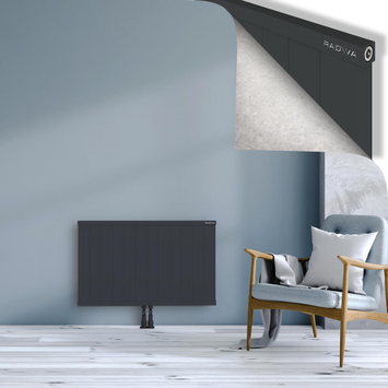Rio Dekoratif Alüminyum Radyatör 600x1204 Koyu Antrasit Alt Orta 50mm