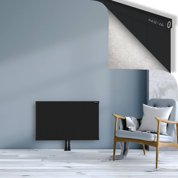 Rio Dekoratif Alüminyum Radyatör 600x1204 Siyah Alt Orta 50mm