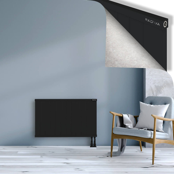 Rio Dekoratif Alüminyum Radyatör 600x1204 Siyah Alt Sağ 50mm