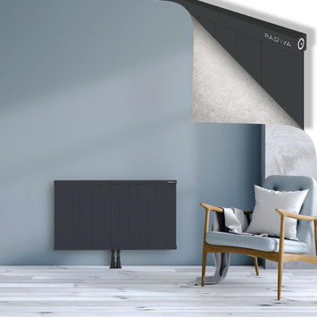 Rio Dekoratif Alüminyum Radyatör 600x1304 Koyu Antrasit Alt Orta 50mm